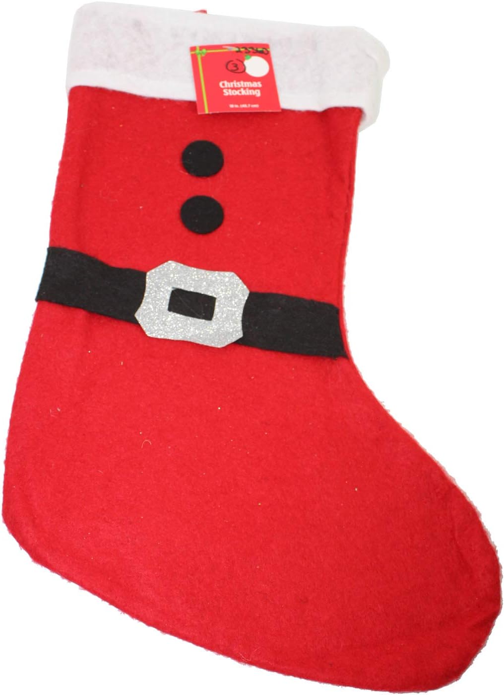 23360 - Enchanted Santa Suit Christmas 16" Stocking with Gleaming Silver Buckle|Pod 2-54|