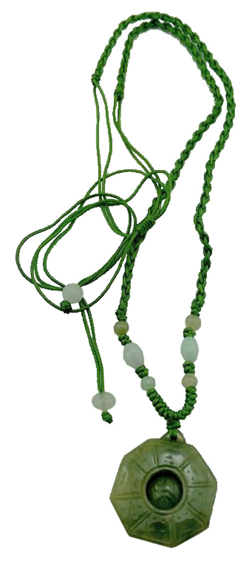 2365 - Lifesaver Jade Macrame Necklace - |Clear-20|