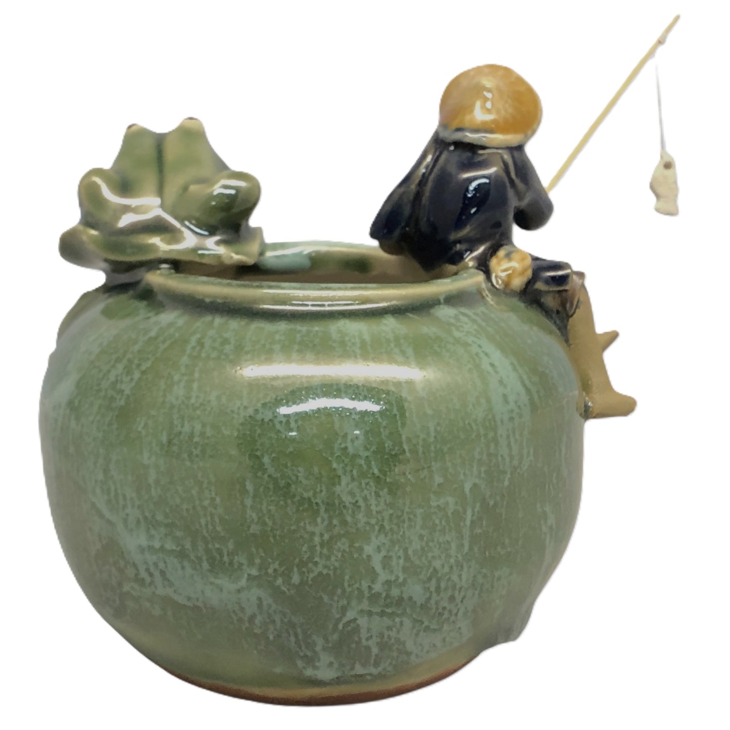 23696 - Fisherman & Frog Planter 5" |22-11|