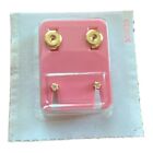 2377 - Crystal and Golden Ball Ear Piercing Studs-10pk - |Clear-95|