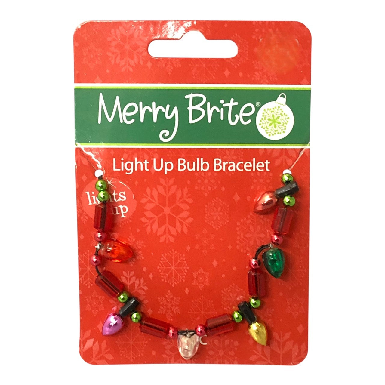 23966 - Light Up Bulb Bracelet Festive Red Led Bead |2-16|