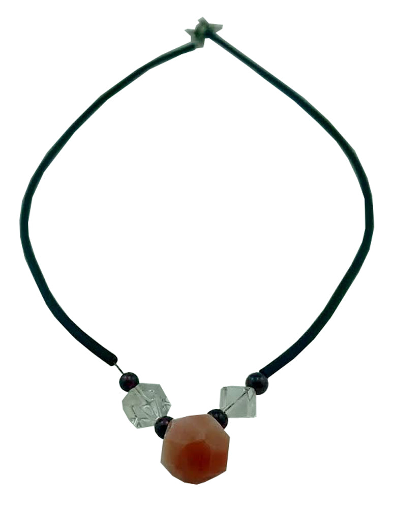 2423 - Pink Quartz Choker Necklace - |Clear-20|