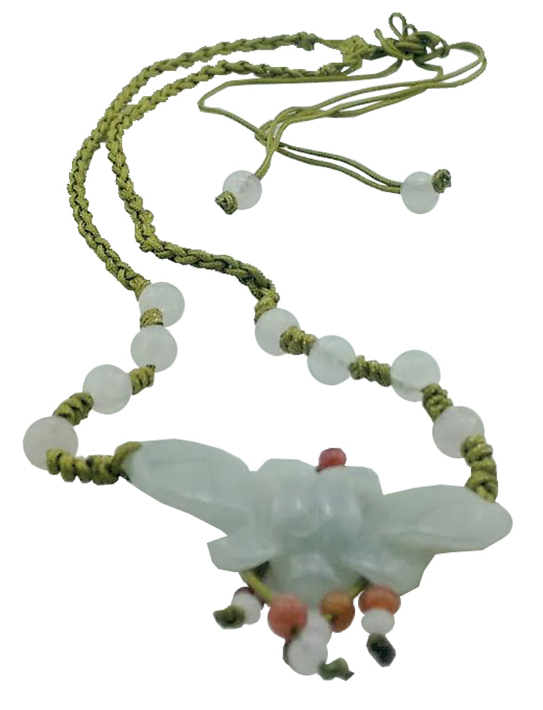 2430 - Stone Lotus Cord Necklace - |Clear-20|