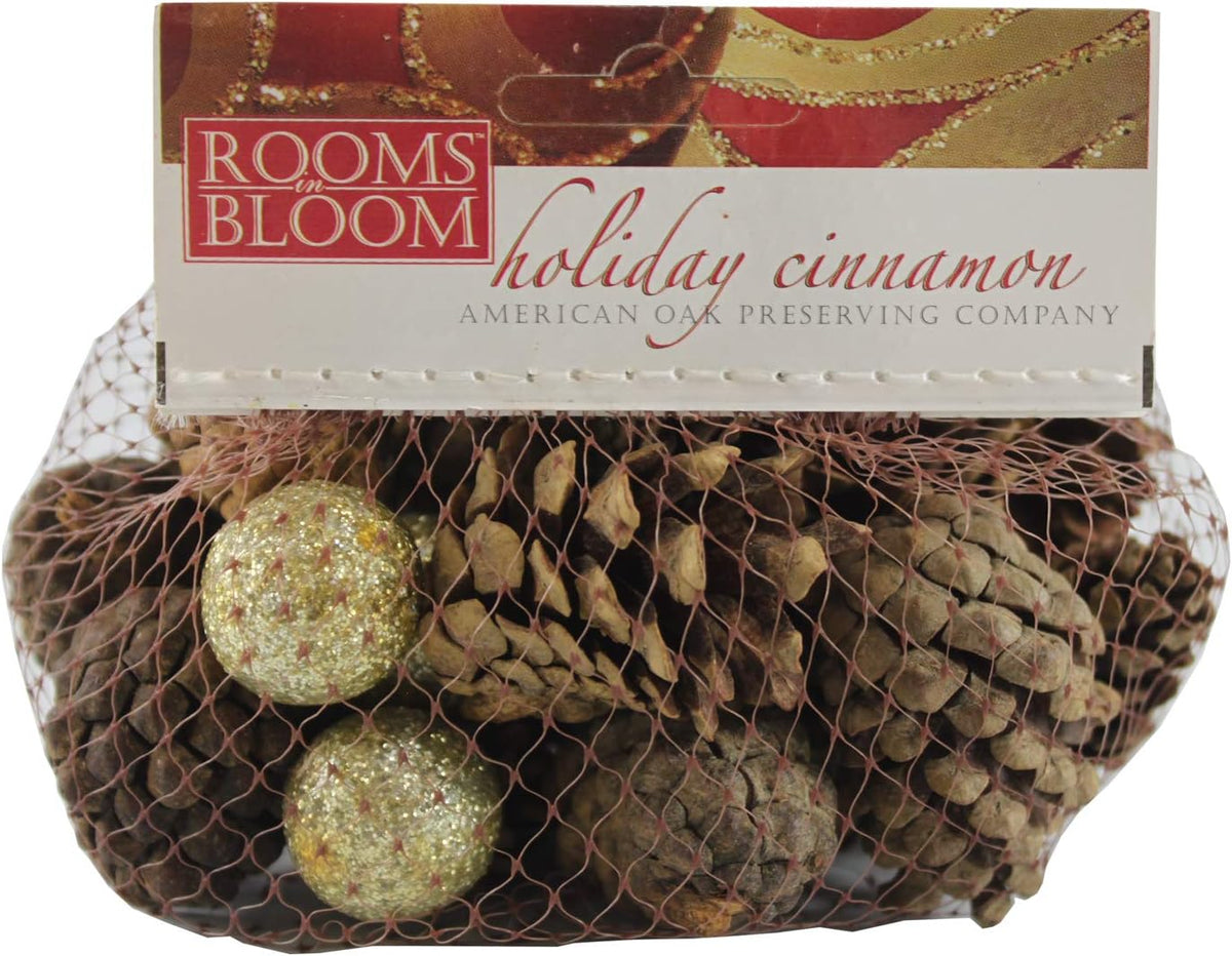 25080 - Pine Cones Adorned With Shining Gold Balls For Seasonal Decoration |2-19|