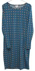 25286 - Women's Lularoe Debbie Dress in Large Blue Color with Square Patterns |BH-HALL|