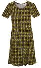 25310 - Lularoe Amelia XXS Blue Yellow Pattern Women's Comfortable Apparel |BH-HALL|