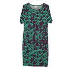 25312 - Women's Lularoe Julia M Dress in Aqua, Black, and Purple Colors |BH-HALL|
