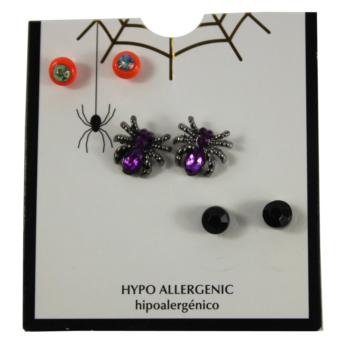 25390 - Purple Spider Earrings - |Clear-158|