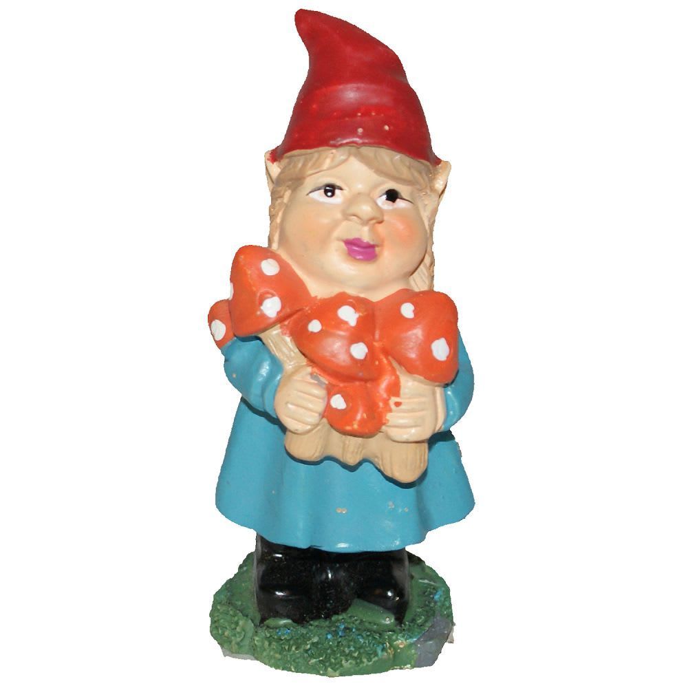 253 - 3" Gnome Girl - Mushrooms |X-28|