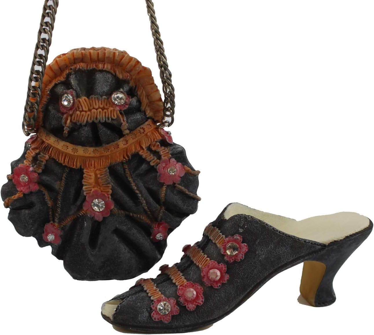 25675 - 4-Inch Blue and Pink Decorative Purse and High Heel Shoe Figurine Set |1-27|