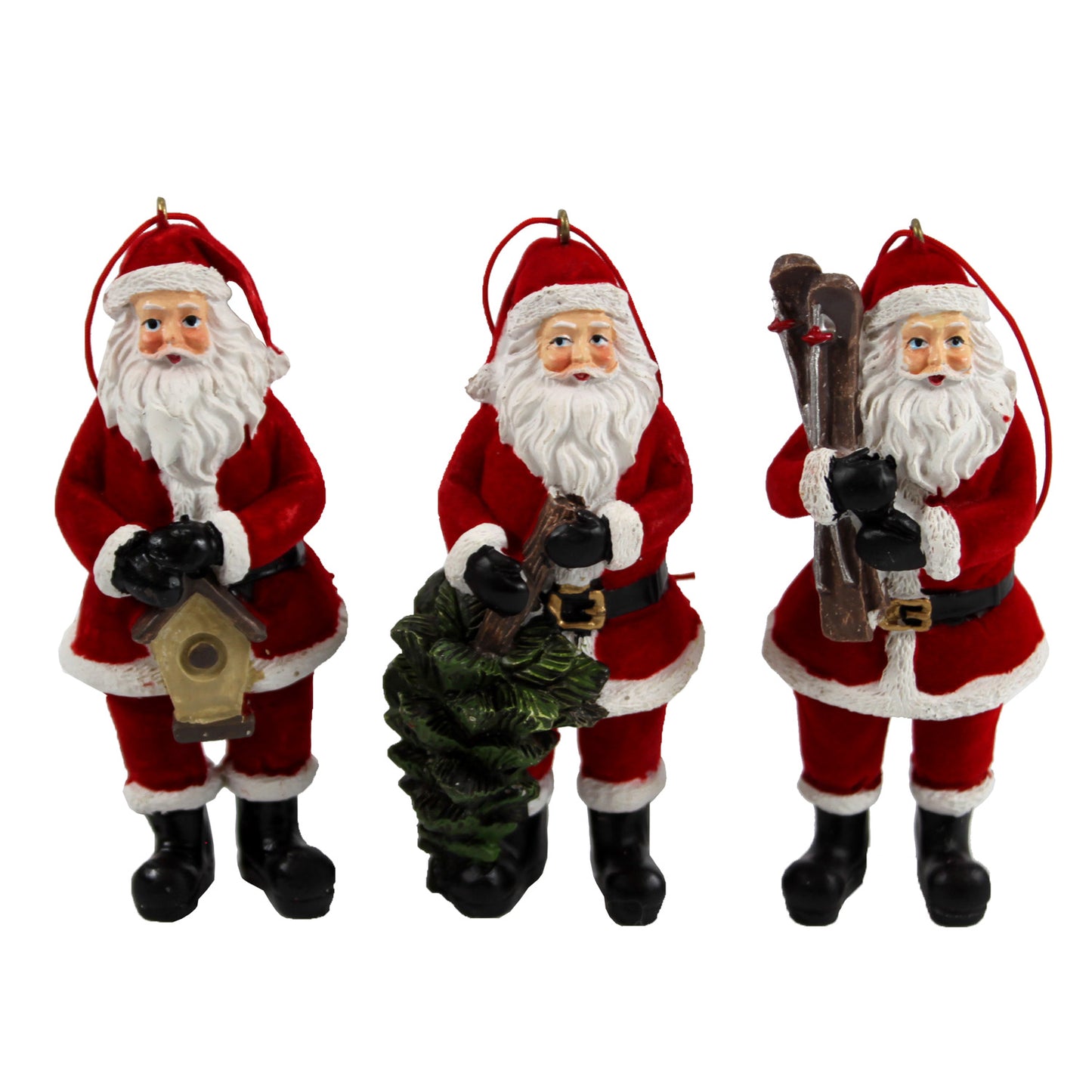 2568 - 4.5" Set of 3 Santa Ornaments - |Pod 1-8|