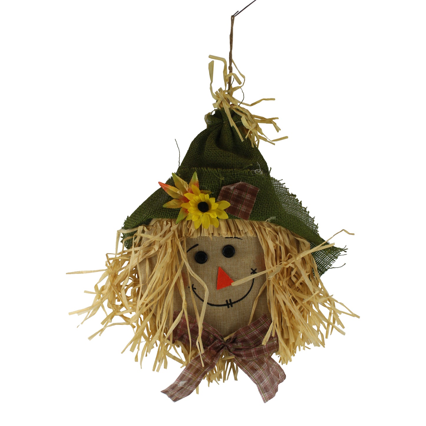 2578 - 12" Green Hat Scarecrow Head - |Pod 2-48|