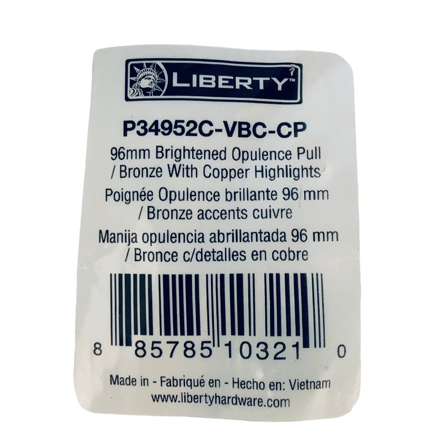 25798 -Set of Five Liberty 96mm Brightened Opulence Pull p34952c-vc-cp |5-14|