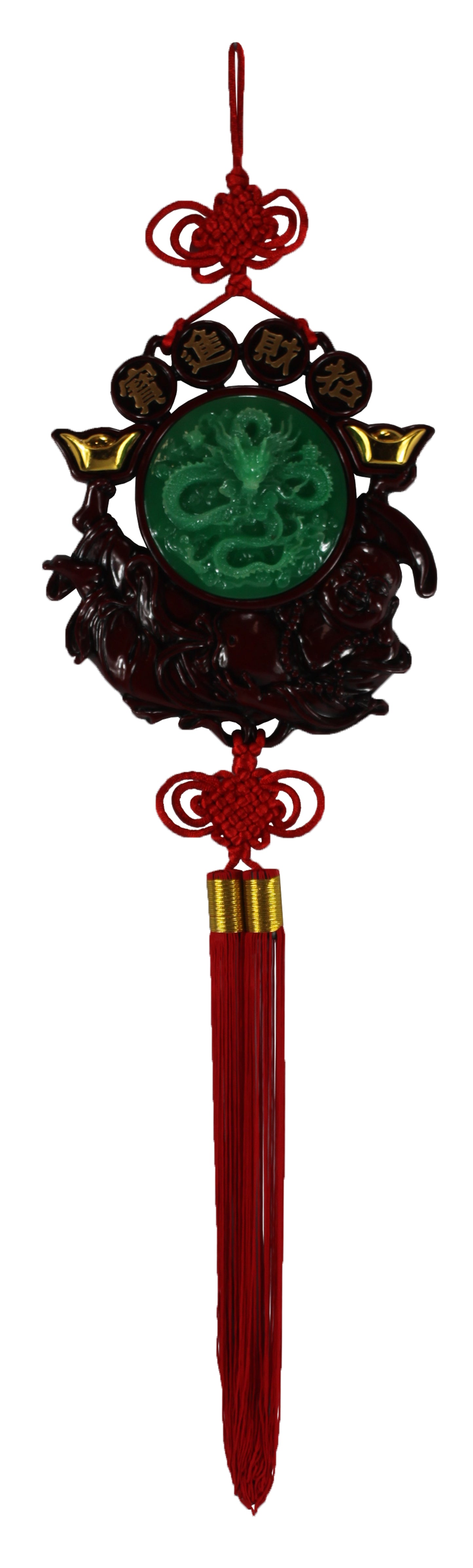 26062 - Buddha & Dragon Gold Ingot Hang |19-18|