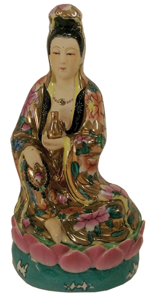 2625 - 8" Satsuma Quan Yin - Holding a Vase - |X-22|