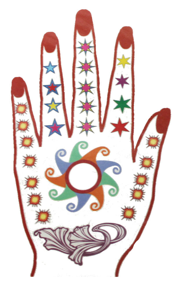 2700 - Henna Hand Red Nails w/Stars - |File-17|