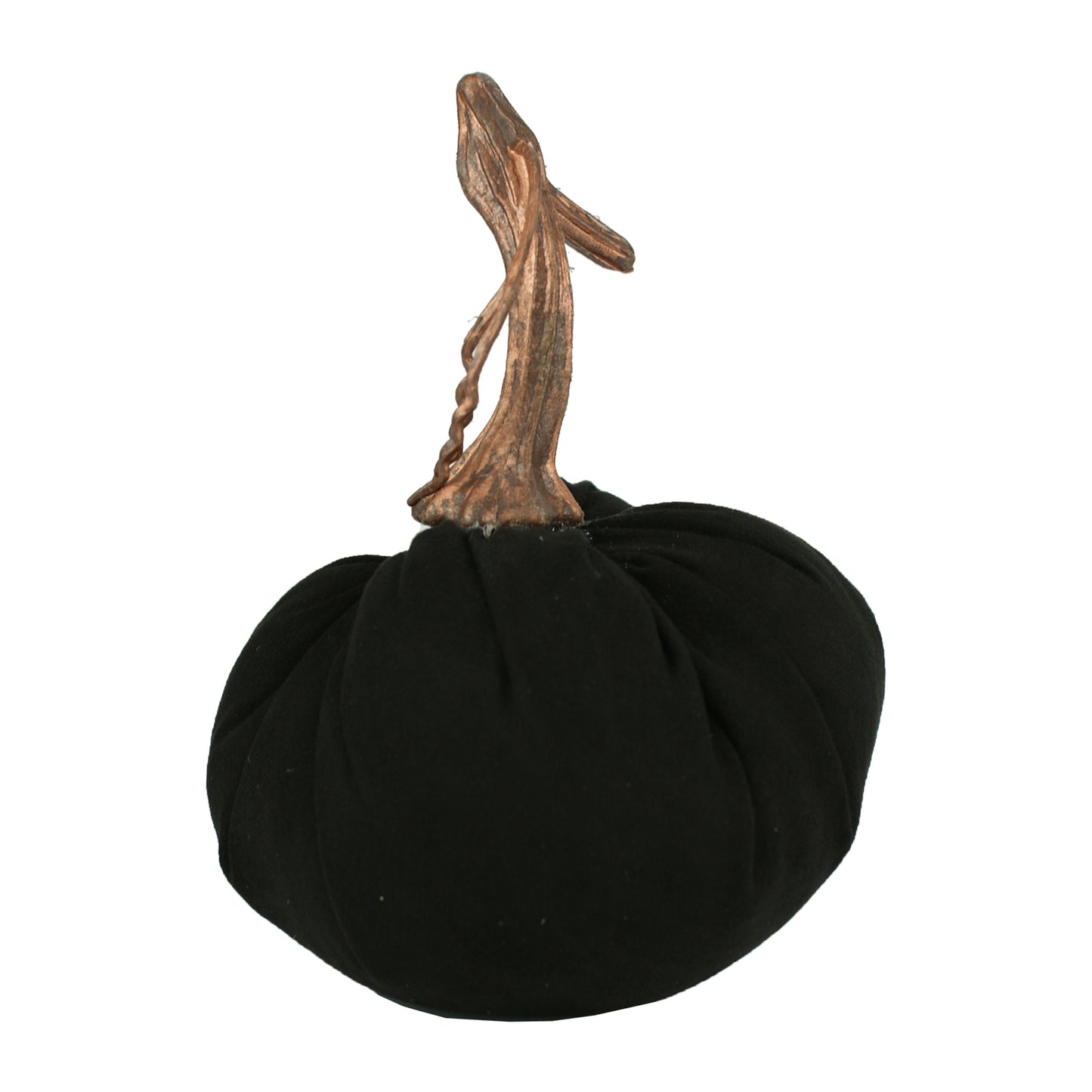 27458 - 4 Inch Black Suede Halloween Pumpkin Ornament |Pod 1-13|