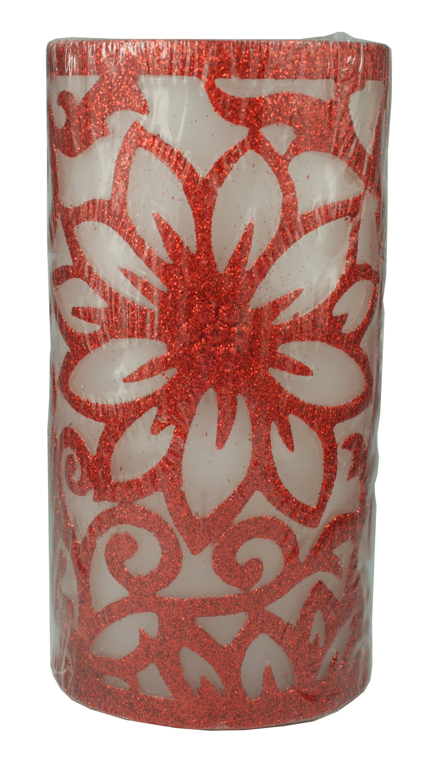 27791 - Vibrant 6-Inch LED Red and White Scented Candle for Home Decor |Scent 24|