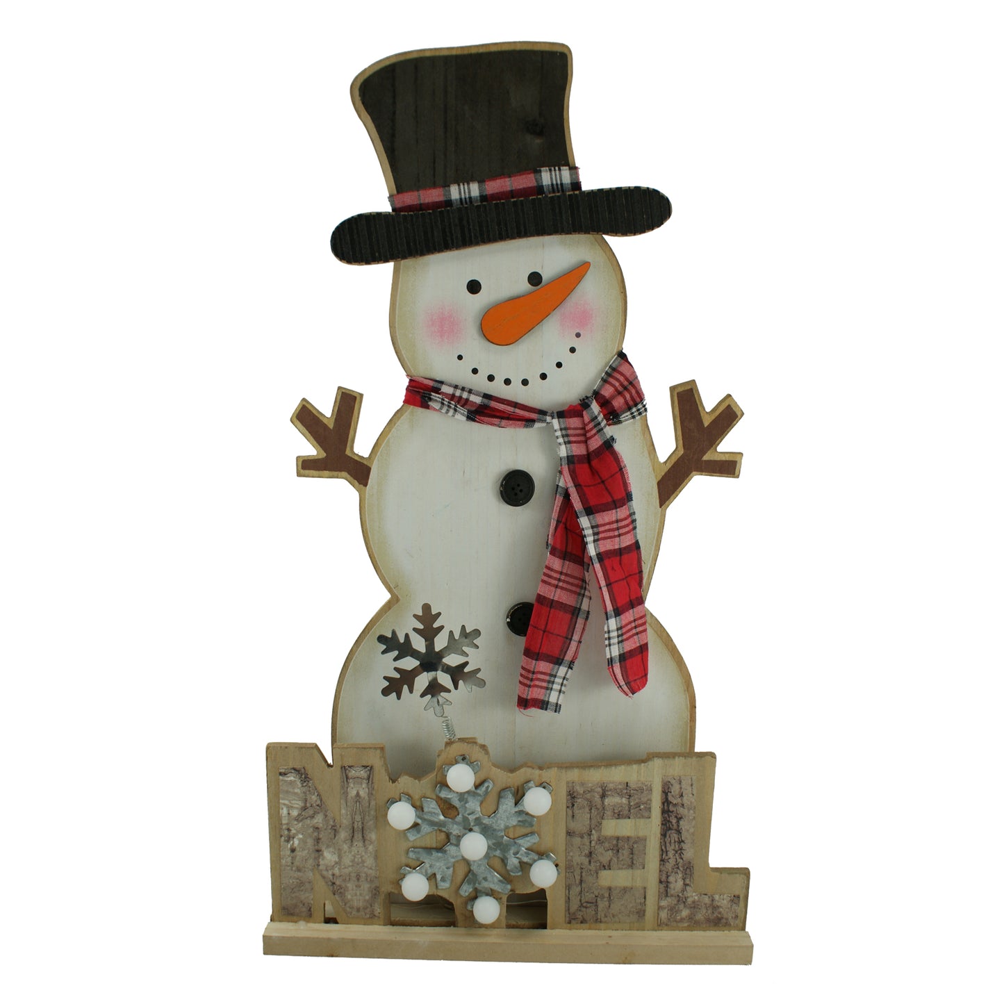27896 - 20" Wood Light Up Snowman Noel |Pod 2-63|