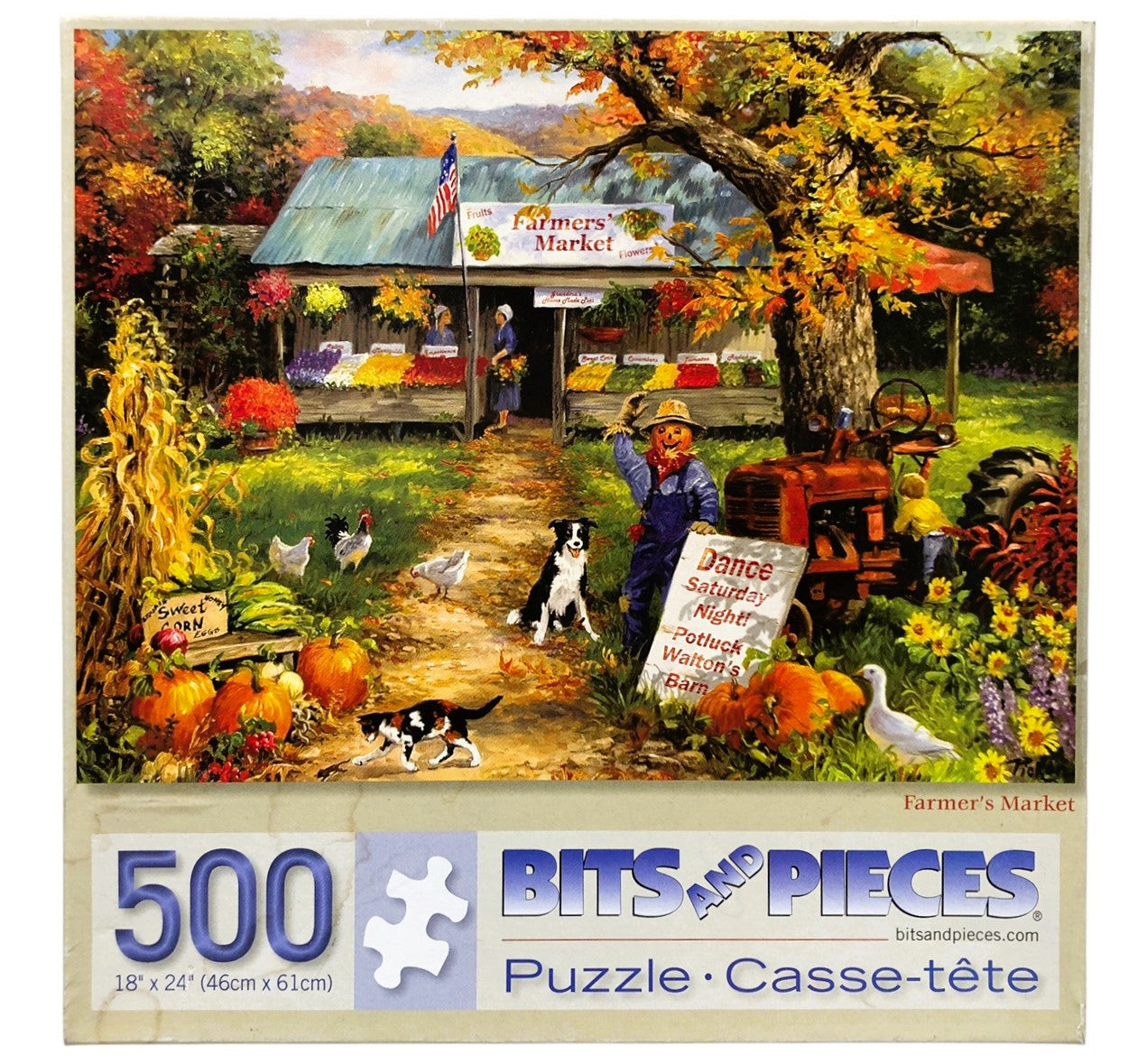 2807 - Bits Pieces Farmers Market 500-Piece Used Jigsaw Puzzle for Adults |GR-18|