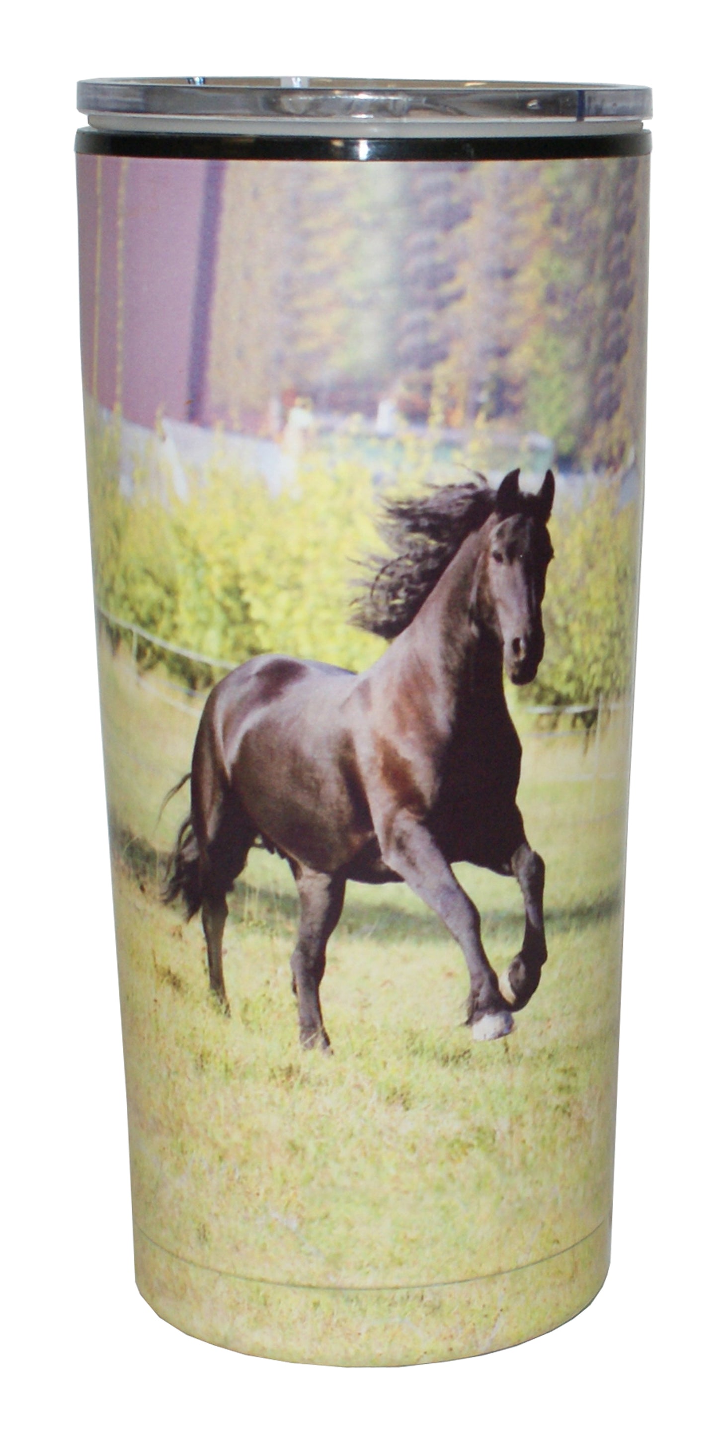 28474 - RAGING AND RUNNING HORSE 7.5" Insulated Cup Glass |17-26|