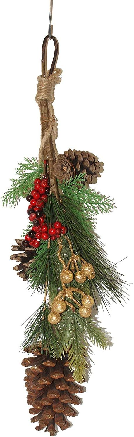 28642 - Red Holly & Gold Ball Floral Arrangement |Pod 1-9|
