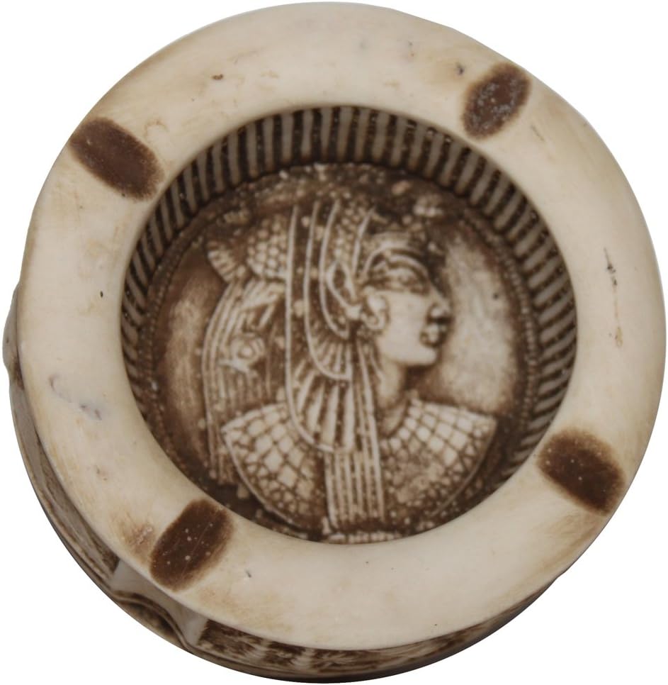 2868 - 4" Egypt Queen Faux Ivory Ashtray - |1-3|