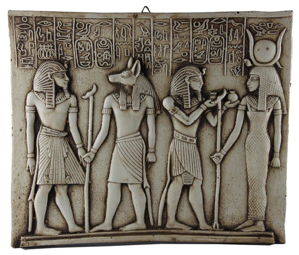 2878 - 8x10 Egypt Plaque 4 Gods - |B-7 Top|