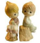 29221 - Precious Moments Boy Girl Stump Salt And Pepper Shaker Set For Kitchen Dining |H-26|