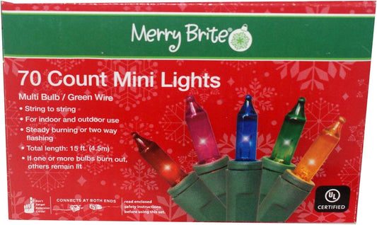 29410 - Merry Brite 70 Multicolor LED Lights Set of Two for Festive Indoor and Outdoor Christmas Decorations |G-19|