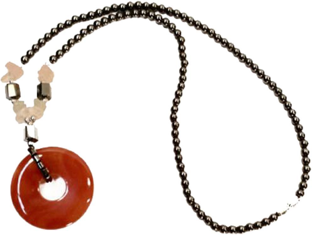 2972 - Hematite Circle of Life Necklace - |Clear-38 Store|