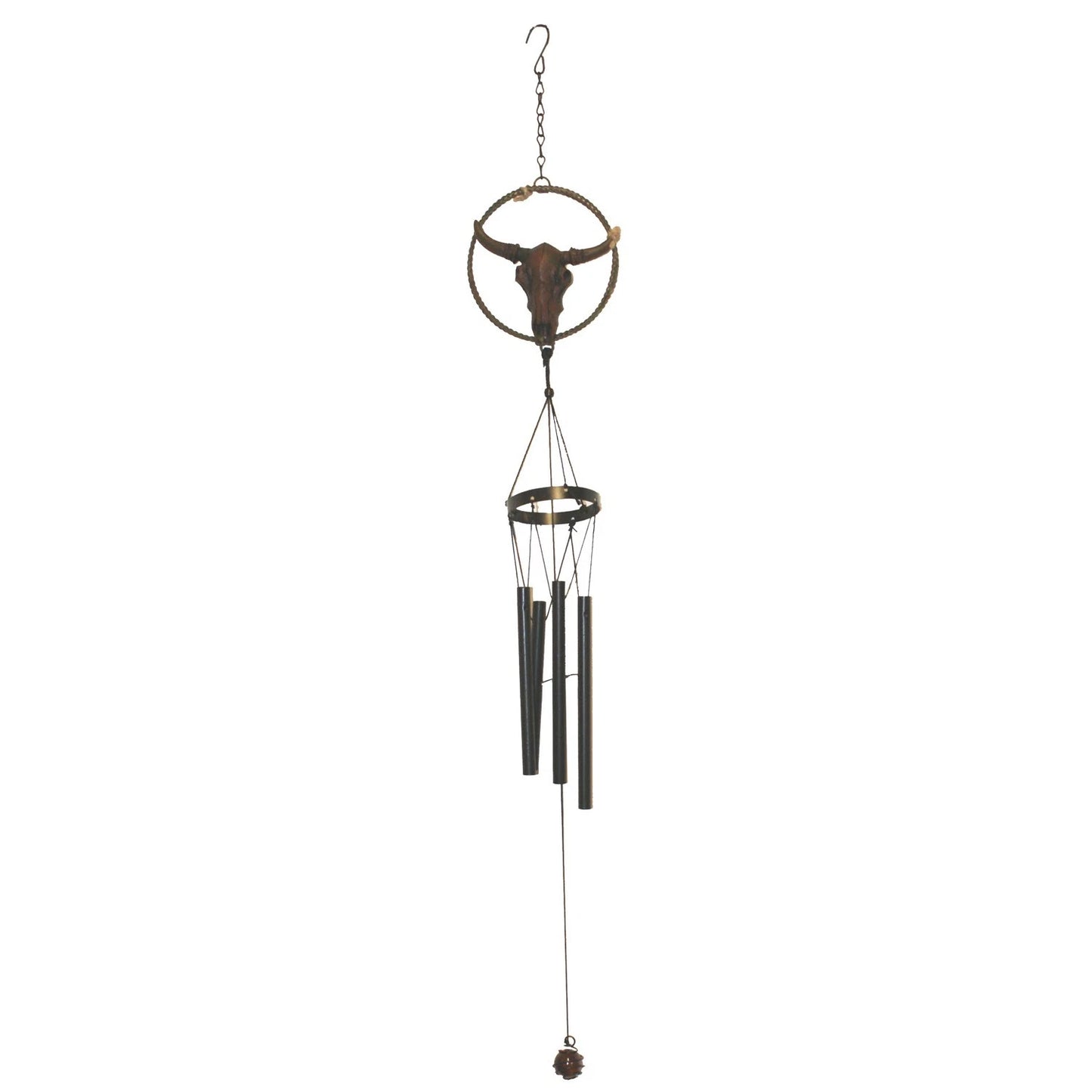 29750 - Rustic Texas Longhorn Inspired Wind Chime for Outdoor Garden Decor with Durable Design |G-8|