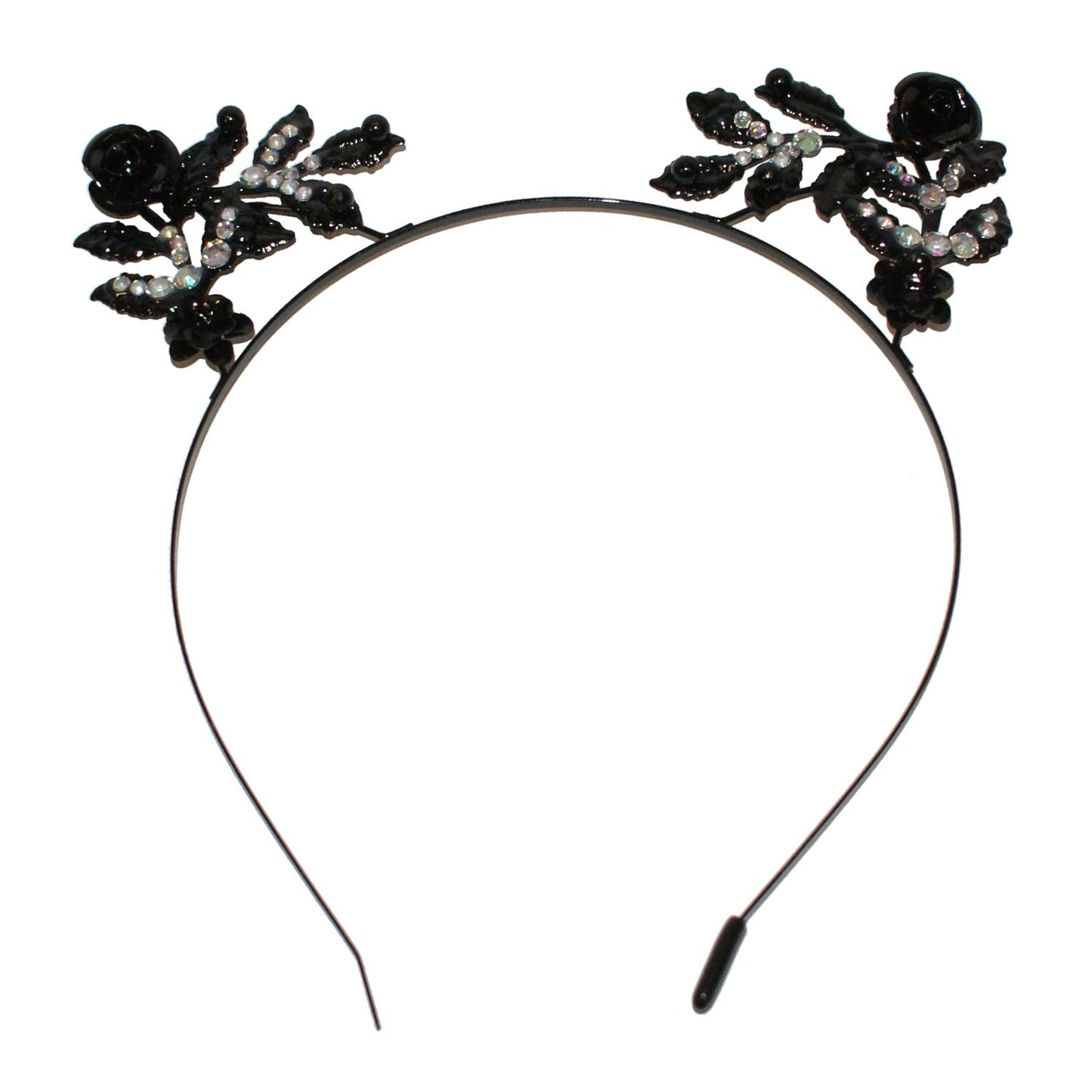 30107 - Sleek Elegant Hair Scare Black Flower Headband with Delicate Flowers |Pod 2-67|