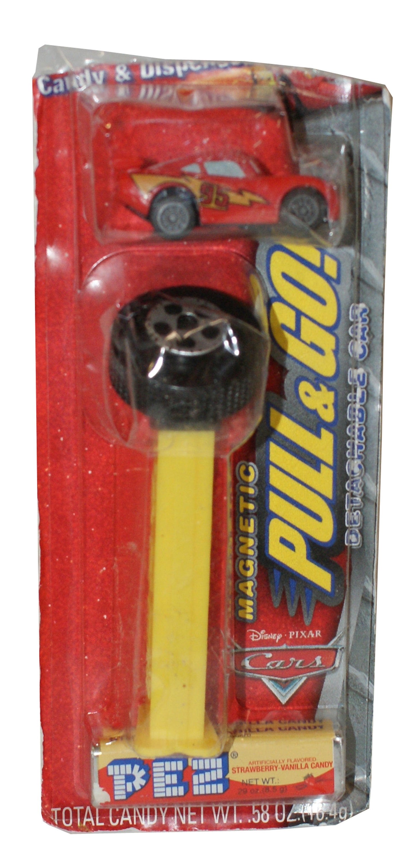 30158 - Official Disney Cars Pez Pull and Go Lightning McQueen Die-Cast Toy Car |3-22|