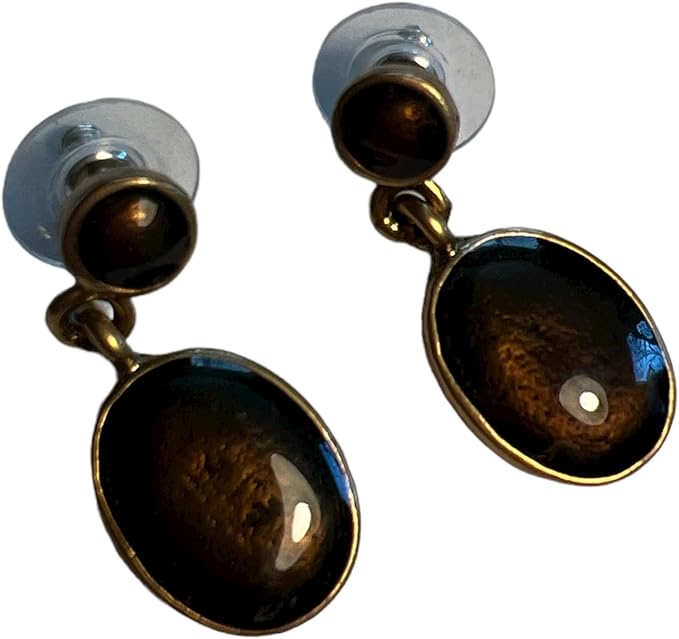 30446 - Gold Shimmer Dangle Stud Earrings |Clear-30|