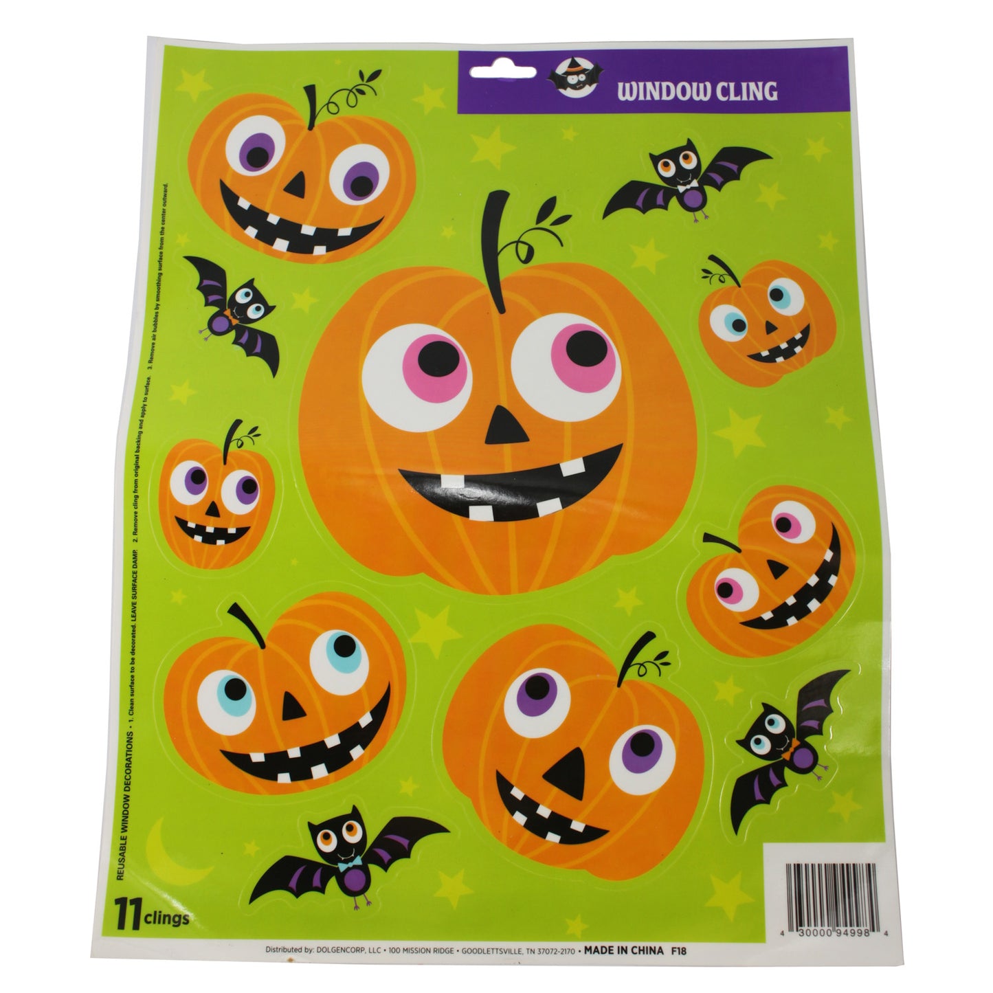 3079 - Window Clings Pumpkins & Bats - |9-2|