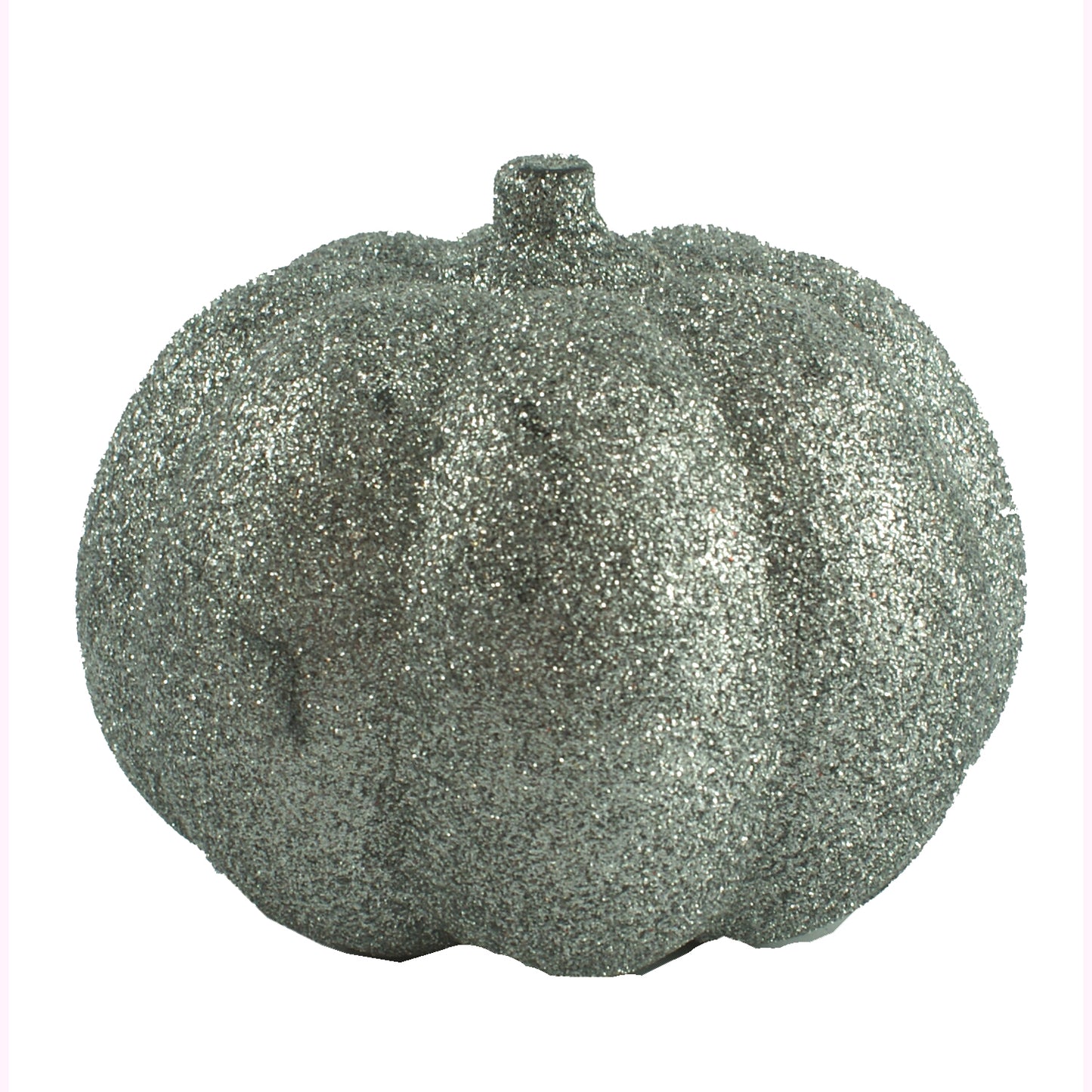 31111 - Mini Glitter Pumpkin 4 Inch Silver Halloween Decor |Pod 1-13|