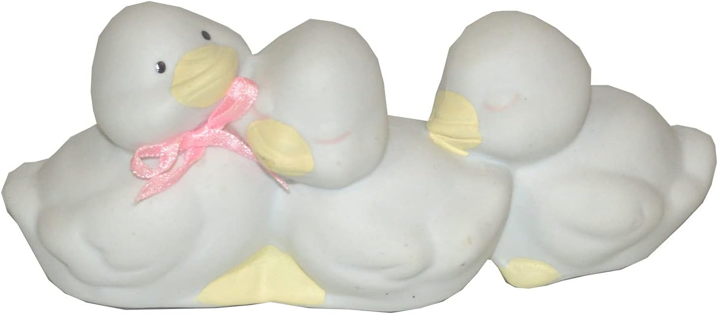 3114 - 5" 3 White Ceramic Ducks-Charming - |Z-30|