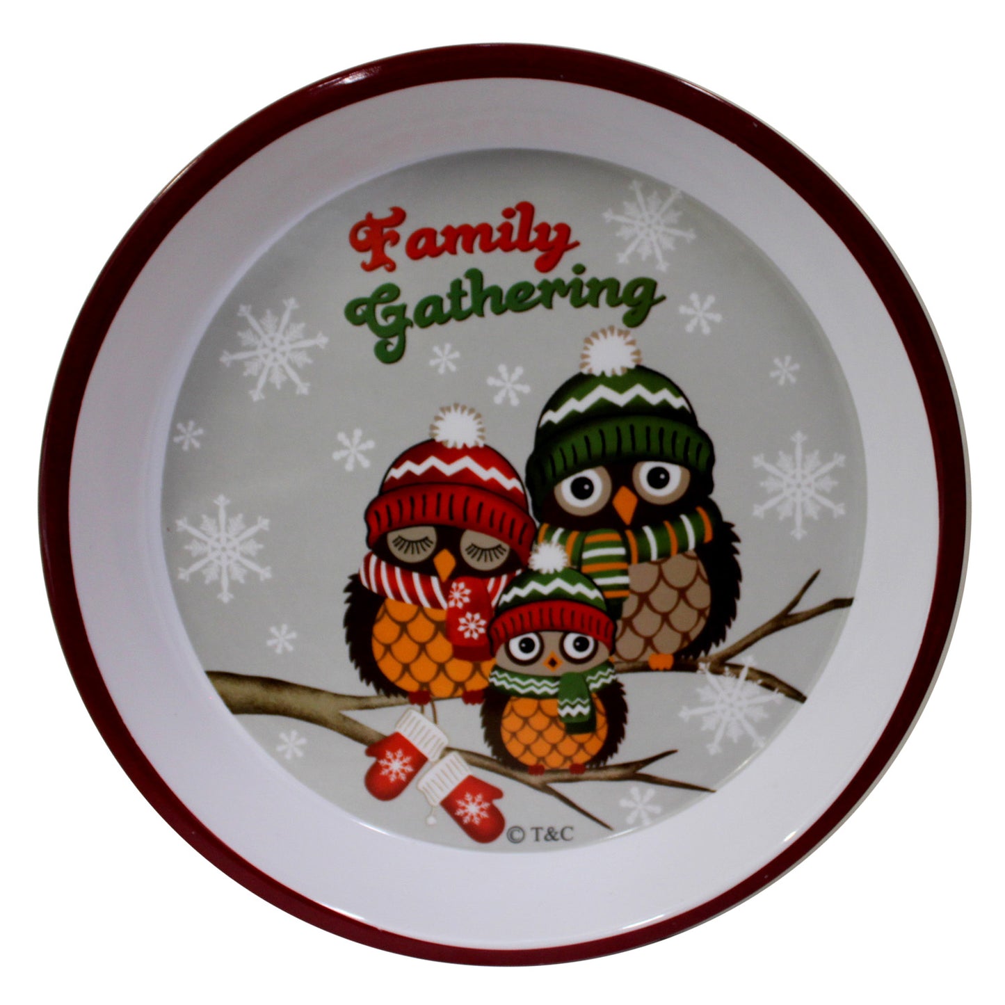 3154 - Family Gathering Owl Tray 12" - |Pod 2-18|