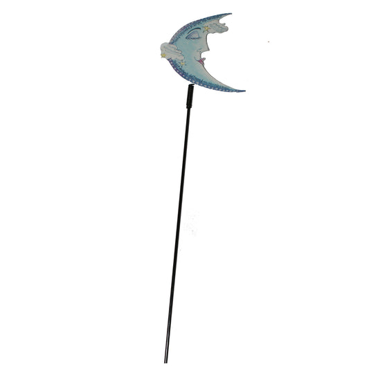 31695 -Metal Moon Face Garden Stake 18" Celestial Yard Art Outdoor Plant Pot Decor |TBD|