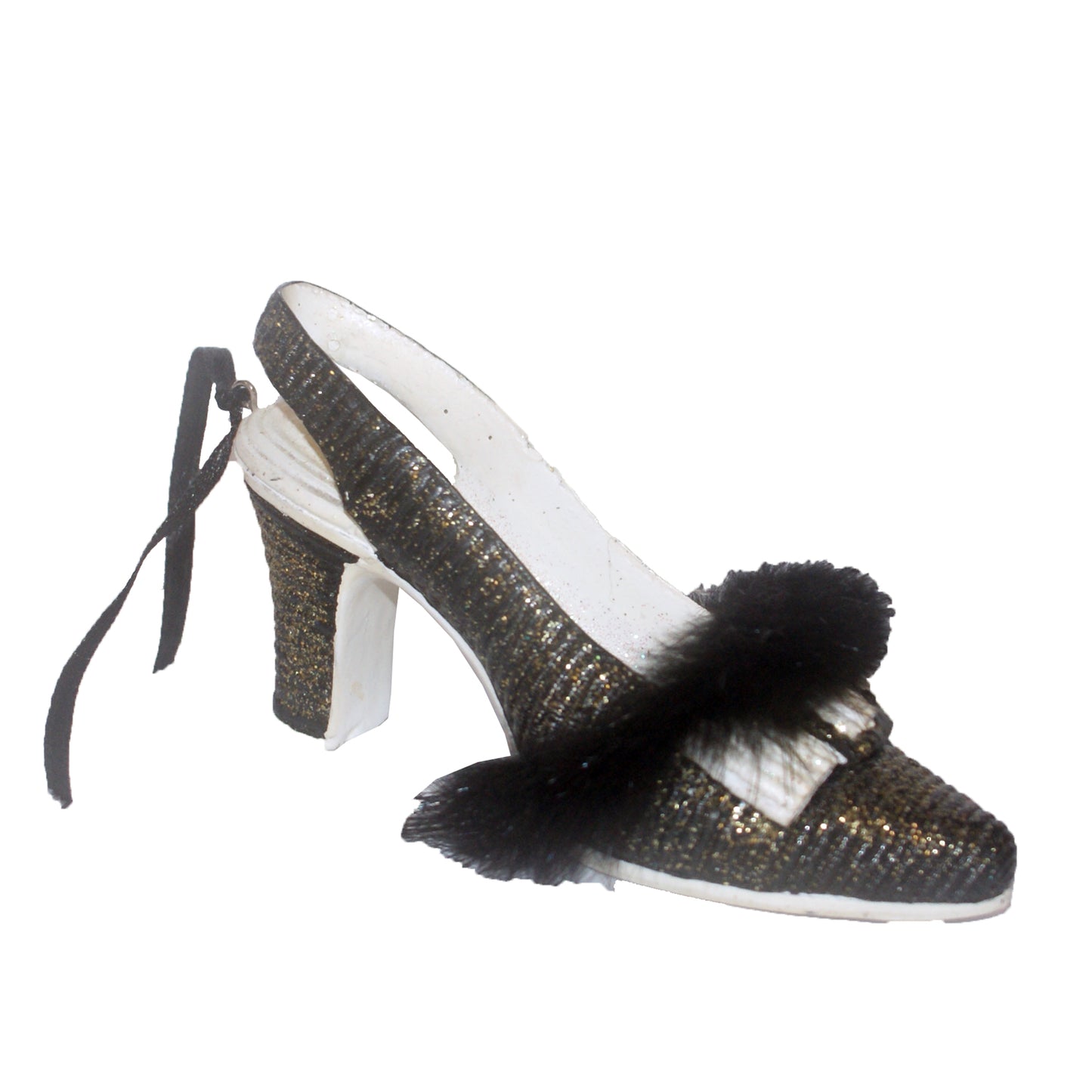 31844 - 4" Black High Heel Shoe Fur |5-4|