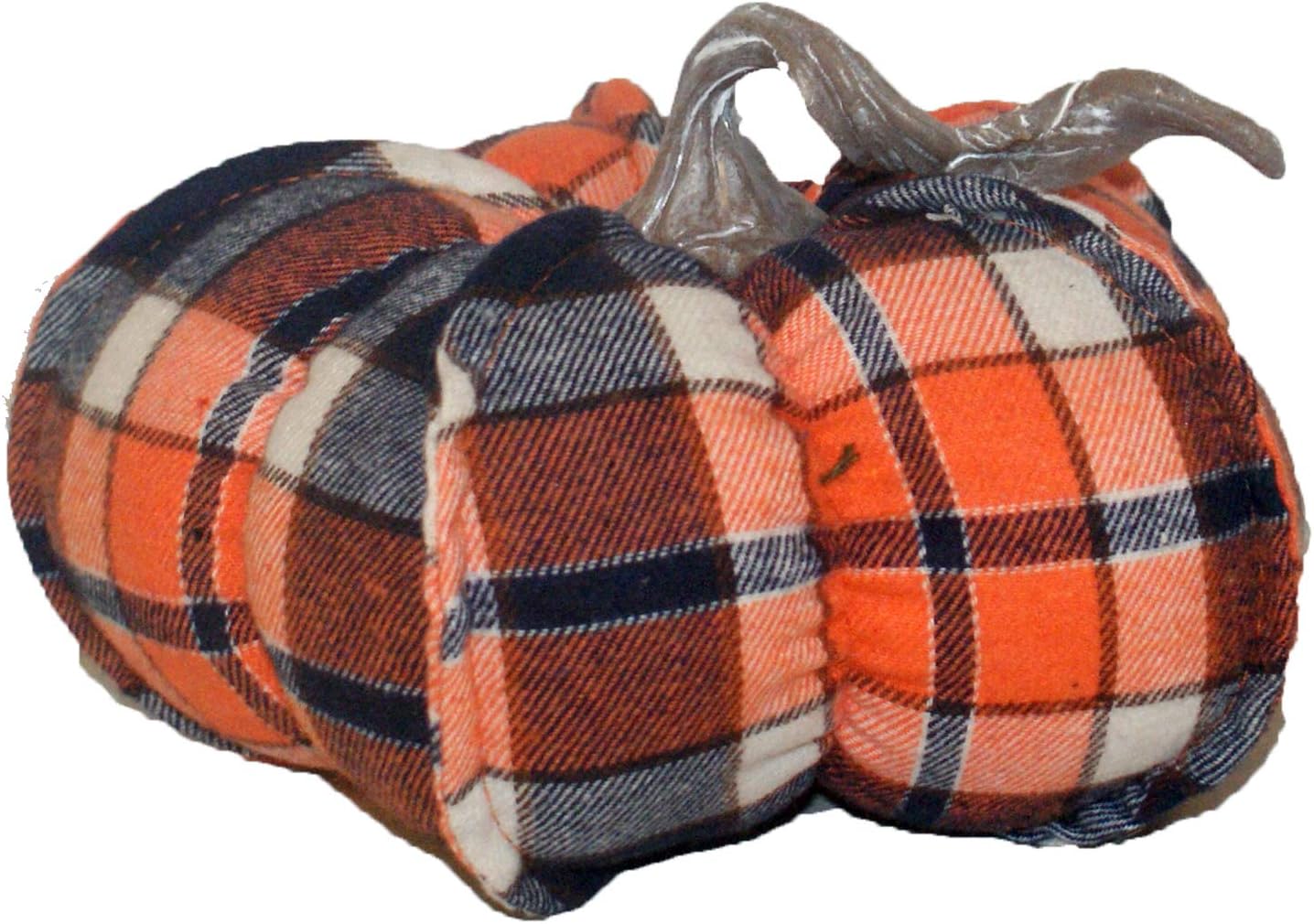 31962 - 6" Orange Blue Check Pumpkin |Pod 1-13|