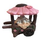 3200 - Elegant 3-Inch Fantasy Fairy Tea Cart Featuring a Delicate Pink Flower Accent |Y-4|
