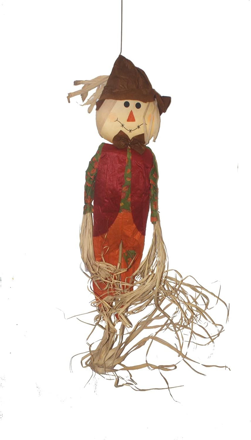 32432 - Scarecrow Boy With Brown Hat Fall Outdoor Decor |Pod 2-40|