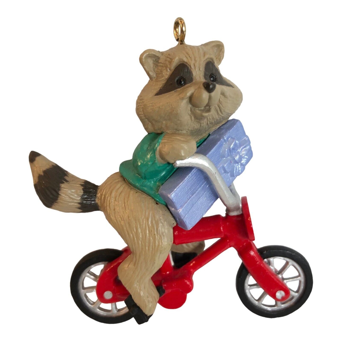 32643 - Raccoon Biker Ornament 1987 with Original Box - |Pod 1-11|