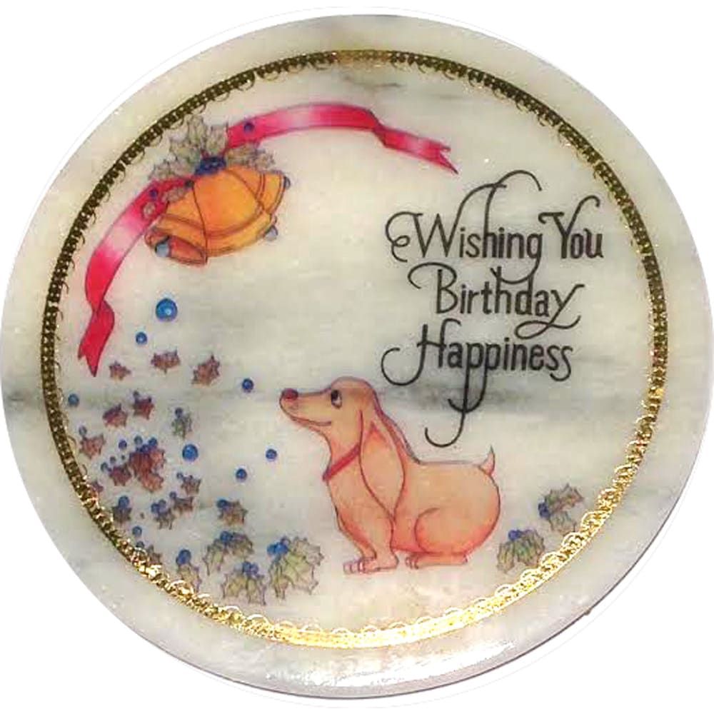 328 - Marble Coaster "Wishing You Birthday Happiness" - |3-2|