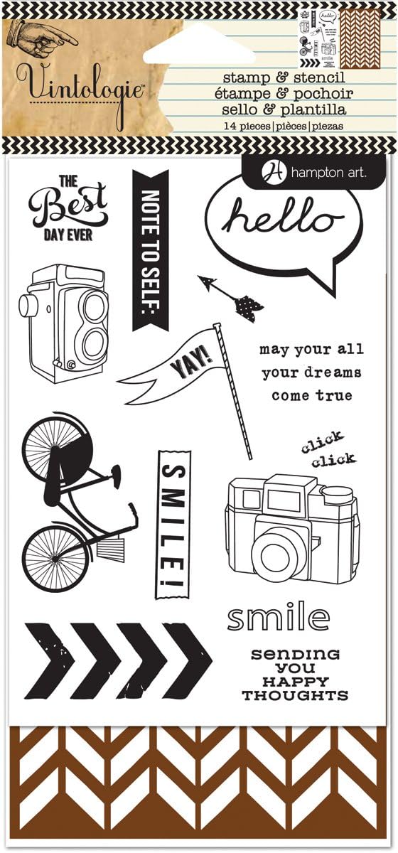 33225 - Vintologie Stamp & Stencil 14pc - |File 22|