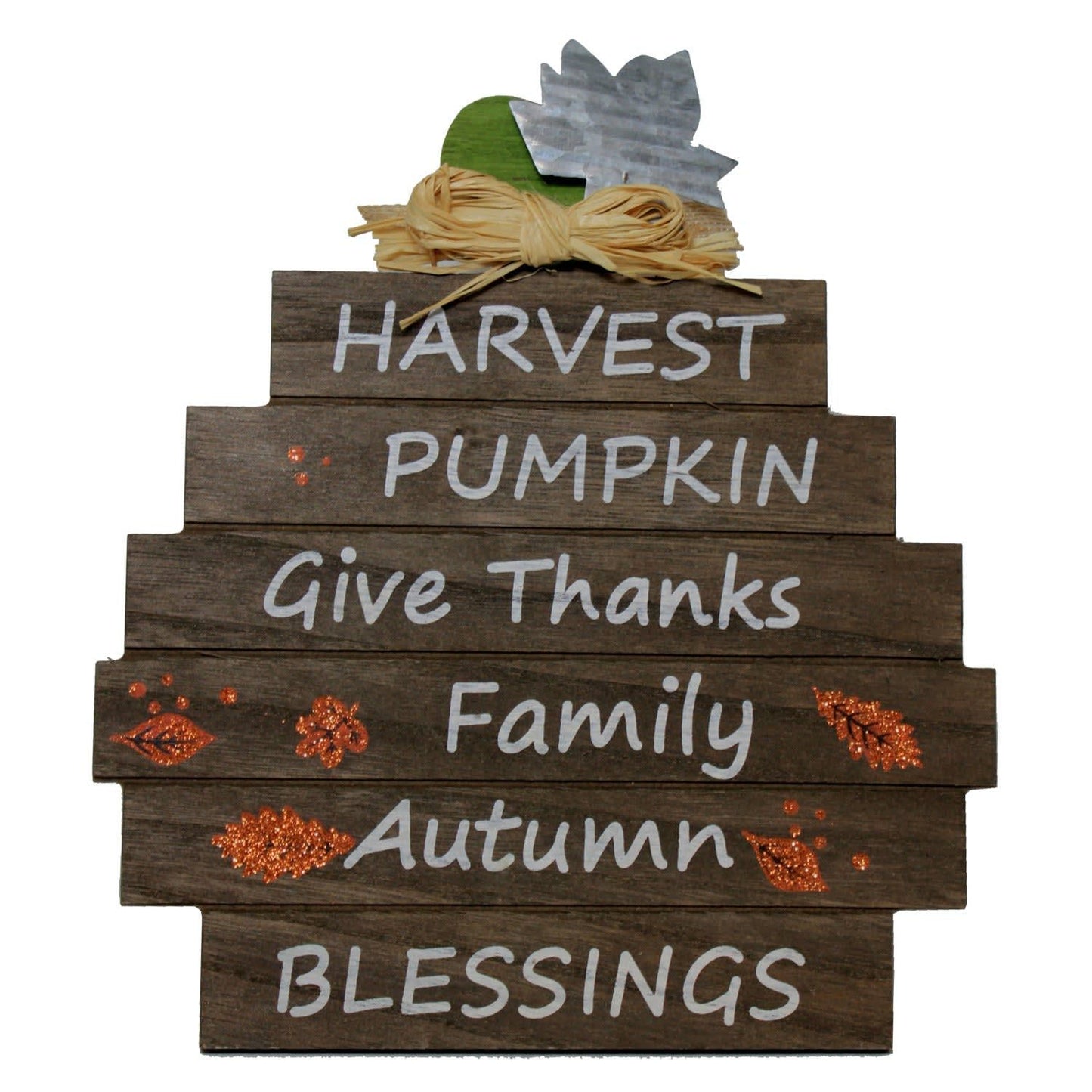 342 - 11" Harvest Sign Pumpkin Give Thanks - |Pod 2-59|