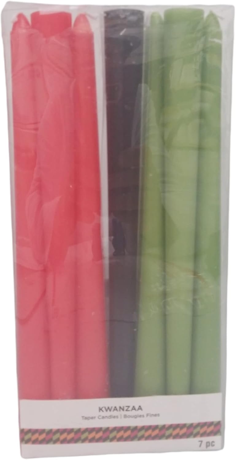 35046 -2 PACKS OF 7 Kwanzaa Tapered Candles - |Scent-26|