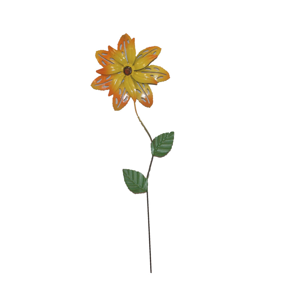 36113 - 21" METAL Yellow Flower Garden Stake |<TBD>|